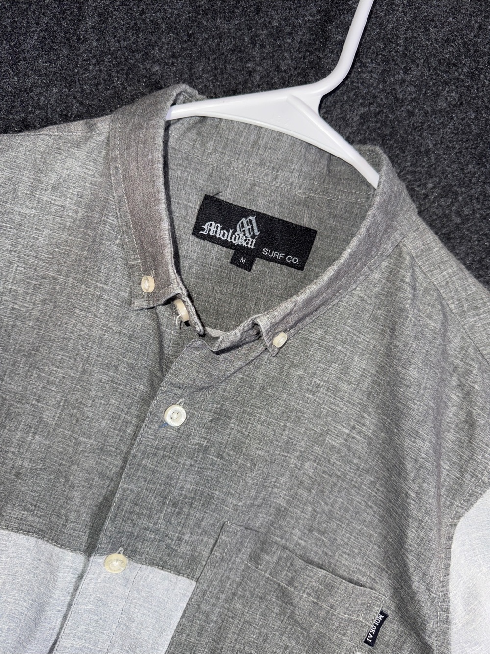 Molokai Surf Co.‎ Two-Tone Gray Button-Down Shirt